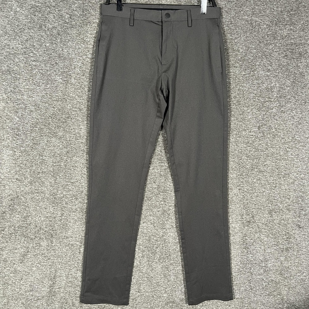 Ministry Pants Mens 30x35 Gray Slim‎ Fit Dress Trousers Flat Front Stretch Work
